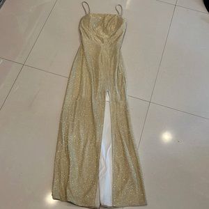 Gold sparkly long gown